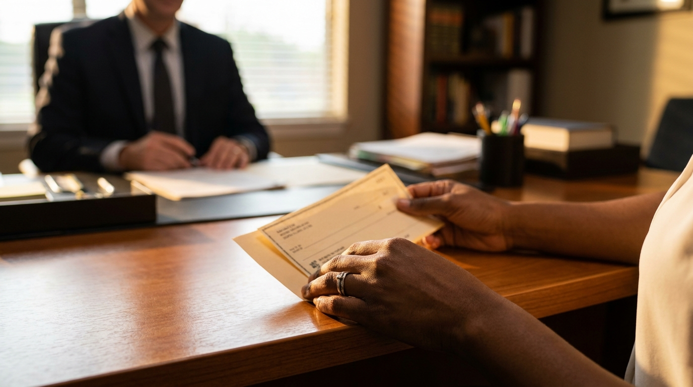 Houston car accident attorney reviewing settlement timeline and case documents