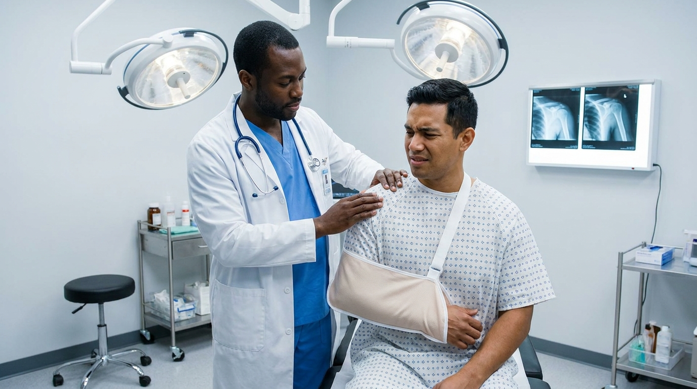 Motorcycle Accident in Texas: Rights, Deadlines, and the Bias That Could Kill Your Claim Doctor examining motorcycle accident injury patient in Houston Texas hospital