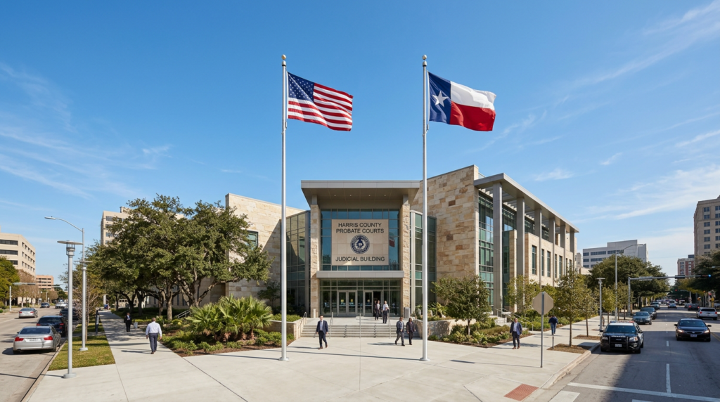 Harris County Probate Court exterior in Houston Texas