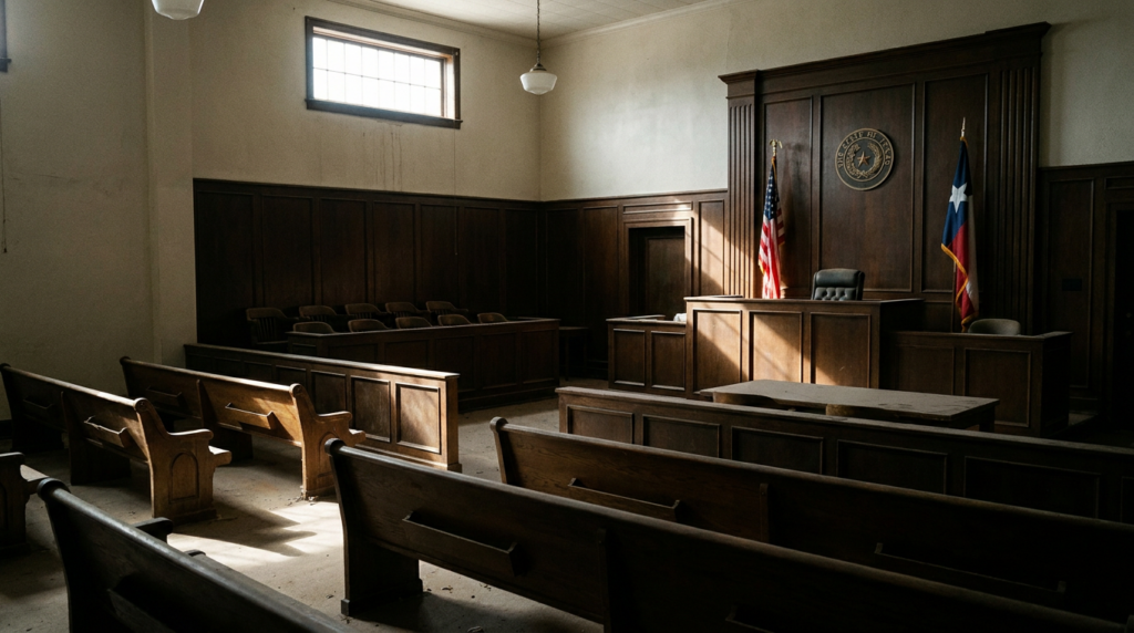 Texas courtroom for wrongful death lawsuit