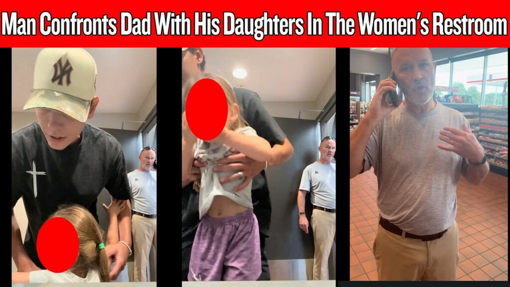 Man confronts dad with daughters in women's restroom at QuikTrip — video thumbnail