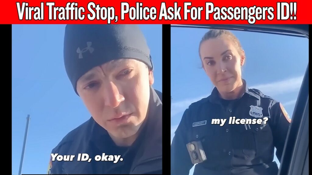 Police officer asking vehicle passenger for ID during Texas traffic stop