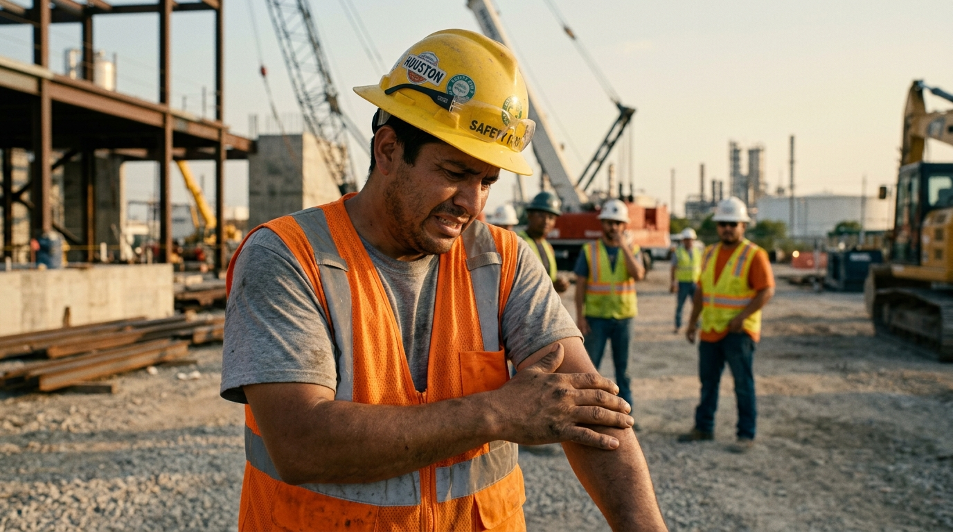 Workplace Accident Texas — Suing a Non-Subscriber Employer Hispanic construction worker injured on the job at Houston Texas worksite