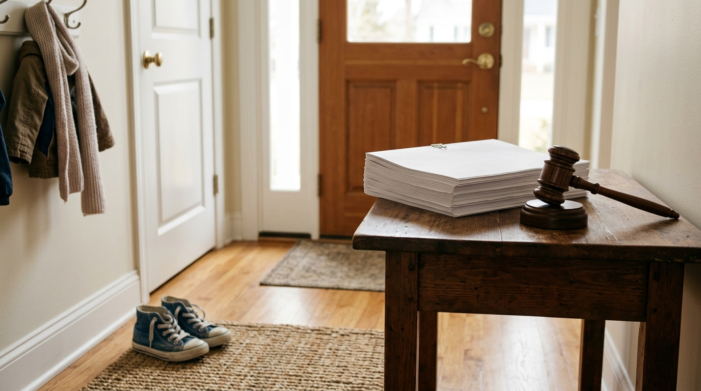 A 5-Year-Old Walked Half a Mile Alone. His Mom Got 6 Months and 7 Years on a Registry. Close-up of a Texas Family Code book open beside a state jail felony sentencing chart