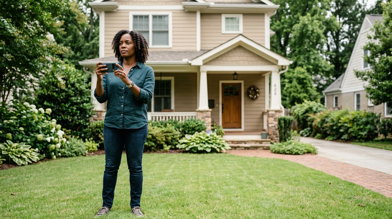 A Mom Stood in Her Own Driveway and Said the One Thing That Wins These Cases Black Houston attorney reviewing traffic stop dashcam timestamps with a young Black client and his mother at a conference table
