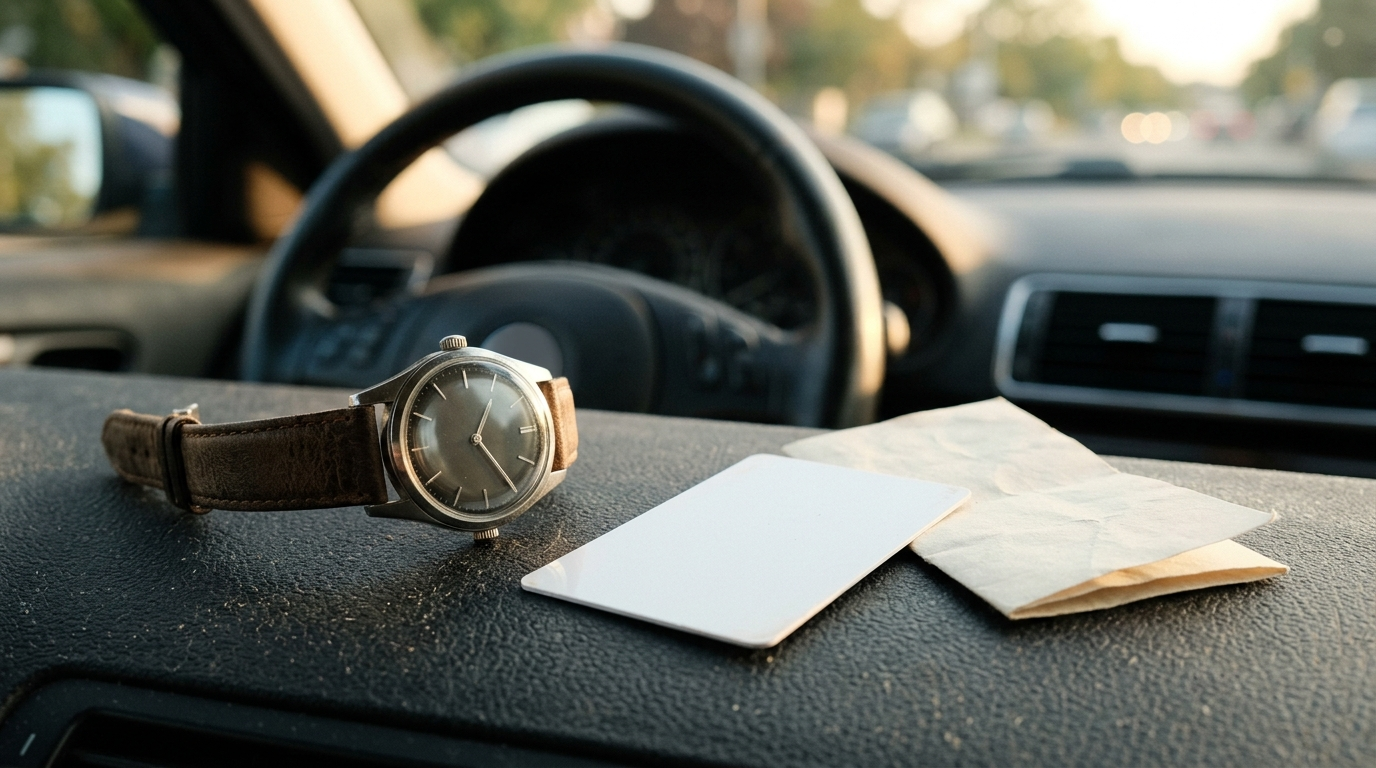 A Mom Stood in Her Own Driveway and Said the One Thing That Wins These Cases Close-up of a stopwatch resting on a Texas Transportation Code book beside a printed citation